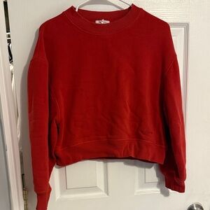 rag & bone Orange-Red Ribbed Neck Sweatshirt